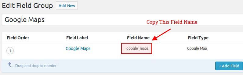 Copy ACF Field Name