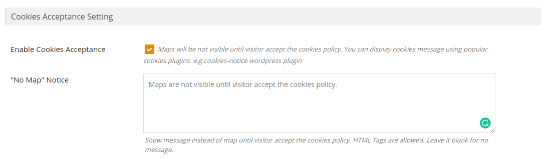Enable Cookies Acceptance so maps load after consent