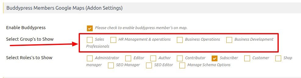 BuddyPress group display settings
