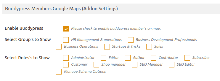 Enable BuddyPress on Google Maps addon