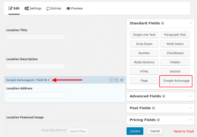 Gravity Forms Google Autosuggest Field