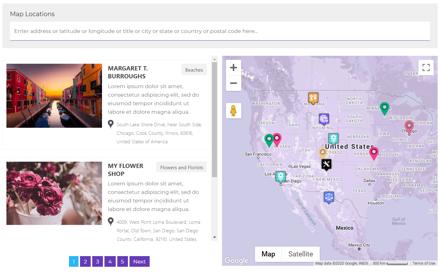 Google Maps Listing Design