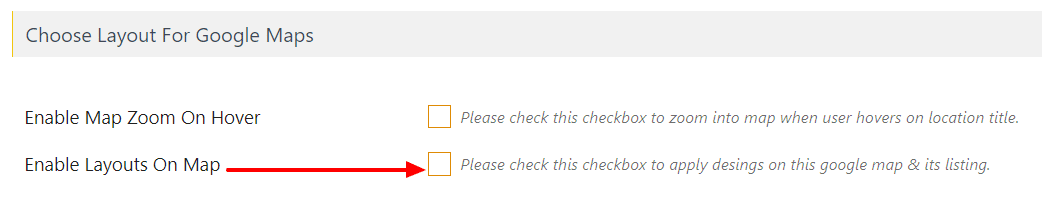 Enable Layout on Google Maps