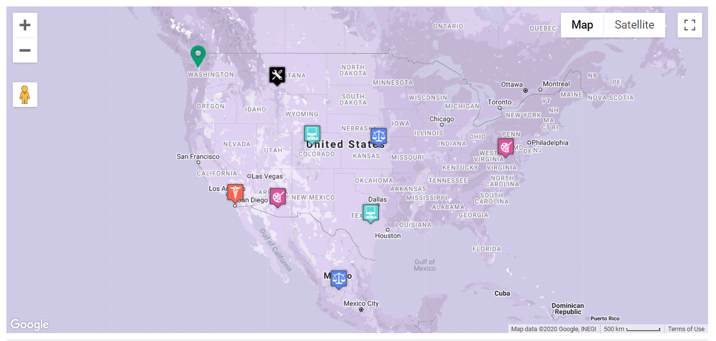 JSON Data Displayed on Map