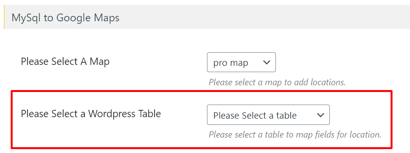 Select Database Table