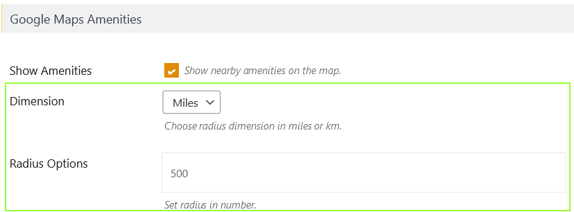 Set Radius for Amenities