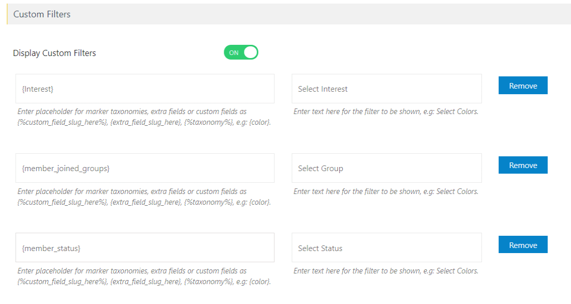 Paste Placeholder in Filter