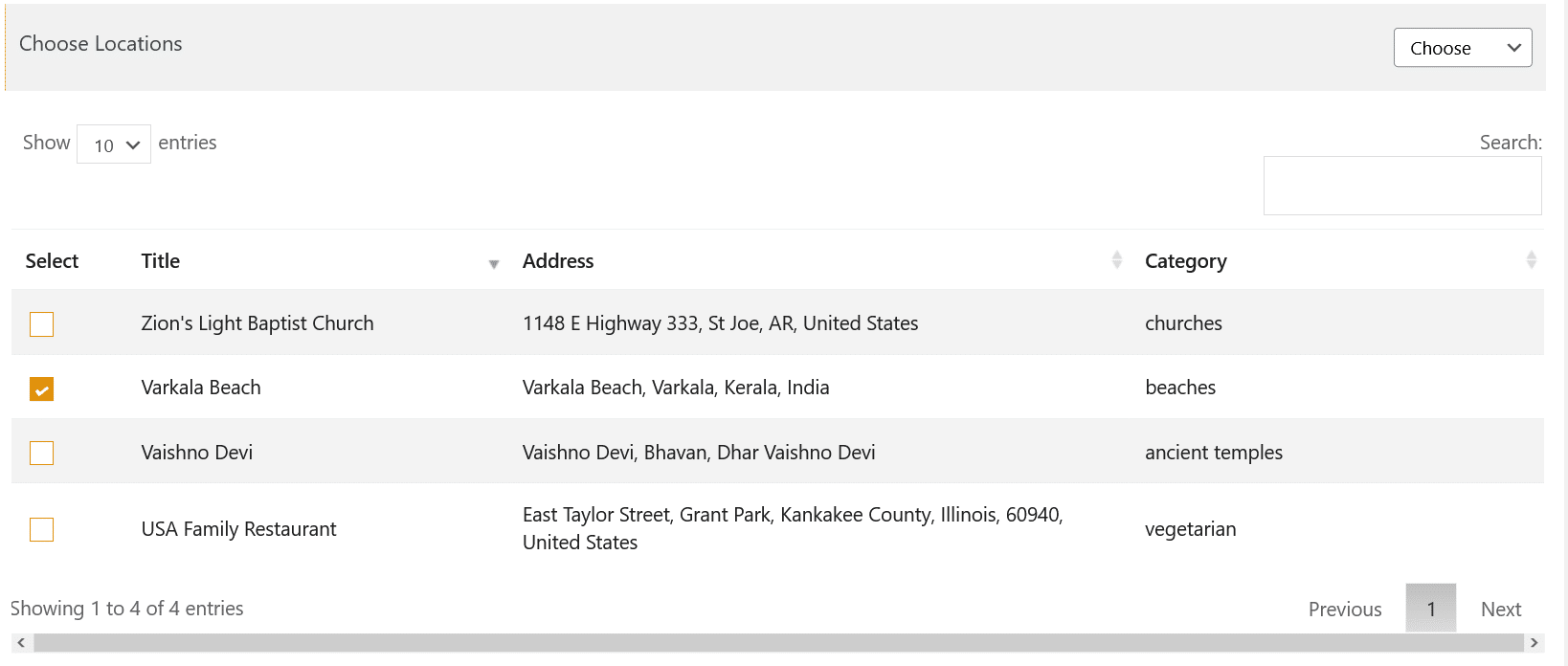 Select Location in WP Maps Pro