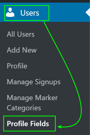 Navigate to BuddyPress Profile Fields