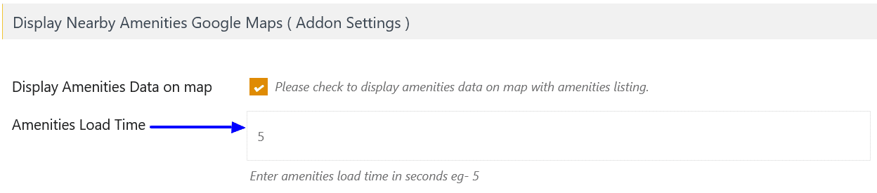 Set Amenities Load Time