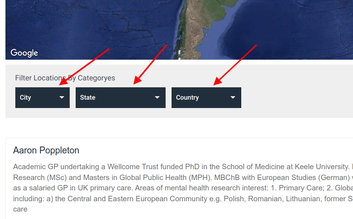 Custom Filters displayed on the frontend