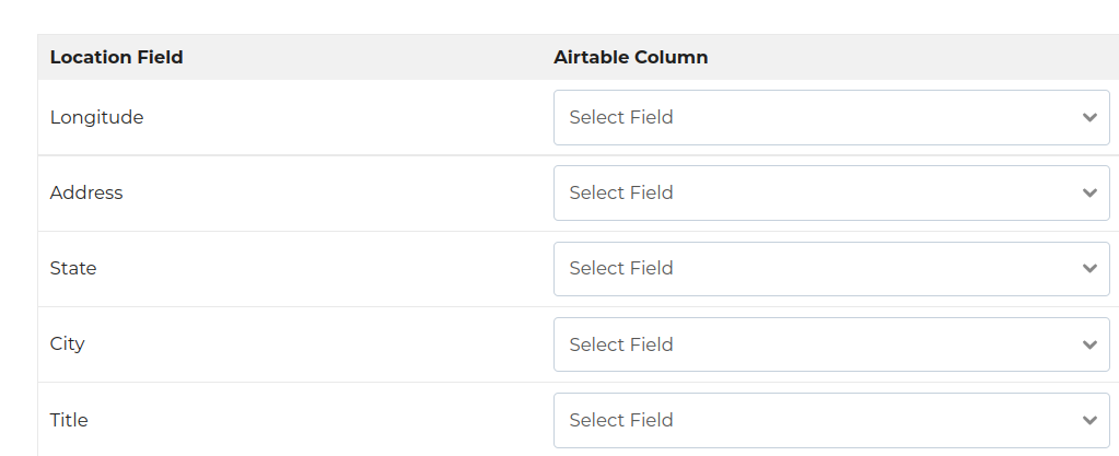 Map Airtable Columns to Google Maps