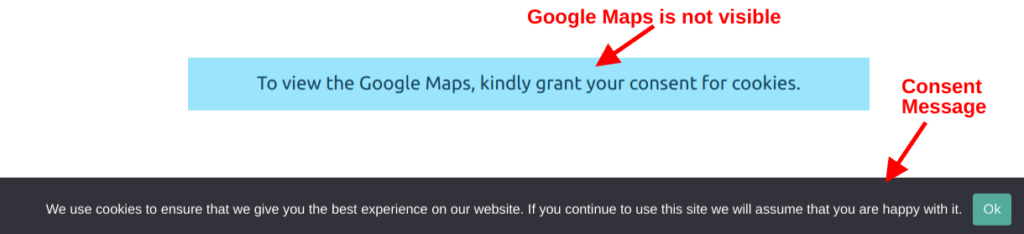Cookies Block Notice Message
