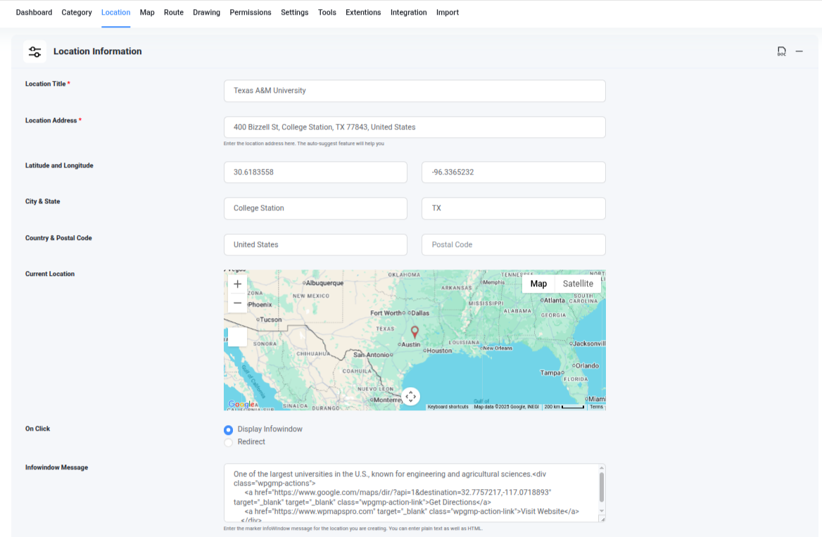 Add Location in WP Maps Pro