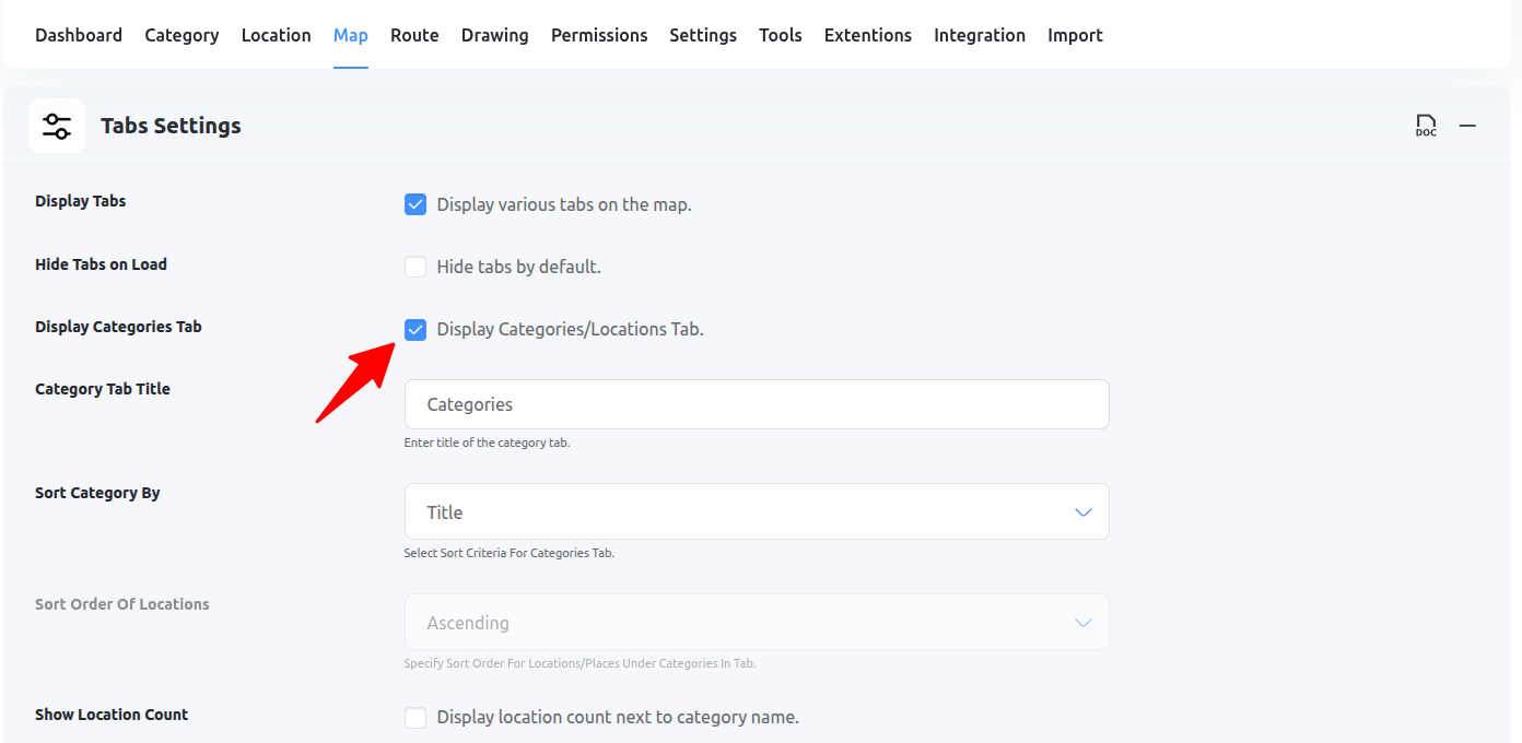 Enable Category Tabs in WP Maps Pro