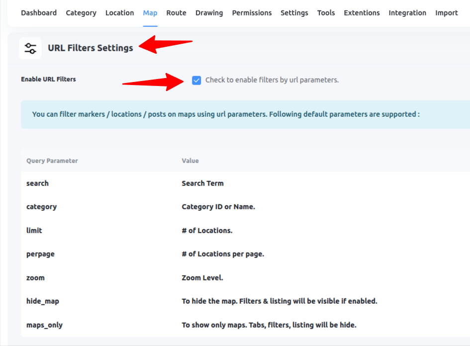 Filter Google Maps by URL Parameters